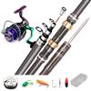 SiaBiced Canna da Pesca Telescopica Azione | fibra di carbonio | esche, uncini - girelle - metallo | azione super resistente, per , per campeggio