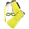 BESTOMZ Set Snorkeling per Pinne, Tubo e Occhialini Atmosfera Estiva | Piscina e Mare, Struttura Leggera in Pvc PC Pp Eva, Taglia Scarpa 30-35, Campo Visivo Esteso