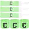 PAMINGONO 6 Pezzi Fascia da Capitano Calcio, Leader Band, Armband C, in Nylon Verde, Lavabile e Portatile, per Sport Outdoor e Baseball