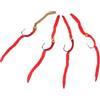 Hemobllo 4 Pezzi Mosca San Juan Worm Artificiale per Trota e Bass, Rosso | Acciaio al Carbonio, Azione Imitativa del Cibo, Discesa Equilibrata, per Torrenti e Fiume