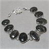 Collana bigiotteria vintage moda fatta a mano pietra rutilata punto nero...
