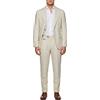 Suitsupply La Spalla Abito Uomo UK38L W33 Beige Lino 2 Pezzi 2in1 Monopetto