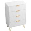 Luminarix Cassettiera con 4 cassetti, Armadio Mobile con cassetti in legno Credenza, per camera da letto, soggiorno, corridoio, 60 x 34 x 90 cm, bianco