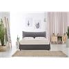 EVERGREENWEB MATERASSI & BEDS EVERGREENWEB - Letto con Moderno Box Contenitore Matrimoniale 160x200 e Rete a Doghe in Legno Elegante Testiera Tessuto Imbottito SFODERABILE Ideale per Camera da Letto Grigio