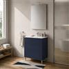 Inbagno Mobile da bagno a terra 60 cm Blu, tre cassetti con piedini e lavabo Tierra