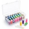 Generico Scatola Organizer per Kit Cucito - Custodia per 42 Bobine, Porta Bobina Trasparente, Contenitore Portatile per Forniture - Set Cucito da Viaggio e Professionale con Ago e Filo