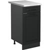 Vicco Mobiletto base cucina R-Line, Antracite country/Antracite 40 cm | Frontale in MDF · + Piano di lavoro · Piedini regolabili in altezza · 1 Anta · Liberamente combinabile