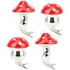 com-four® 4X Funghi Decorativi per L'Albero di Natale, Decorazione