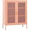 vidaXL Armadietto Rosa 80x35x101,5 cm in Acciaio