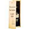 Enoteca Bevi Bene Cassetta Portabottiglia Vino in Legno Personalizzabile per 1 Bottiglia (Esclusa), Scatola Regalo in Legno Naturale, Colore Classico, 10,5 x 35 x 10 cm - incisione testo