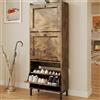 Bealife Scarpiera Ingresso con 3 Ante a Ribalte，Scarpiera Salvaspazio slim，Scarpiera Legno per Ingresso, Corridoio 50x24x130 cm，Retro (3 Pareggi)