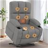 Srfzluxy Poltrona massaggiante elettrica regolabile con funzione sdraiata, funzione di calore, tipo C e porte USB, 4 tasche laterali, 2 portabevande da lettura, poltrona TV, soggiorno