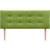 DHOME Testiera in Similpelle o Tessuto AQUALINE Pro con 2 file di Bottoni e Gambe Testiera Imbottita per Letto di Lusso (Similpelle Verde, 135x105cm (Letti 120/135/140))