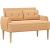 vidaXL Loveseat con bottoni imbottiti Beige 117 x 67 x 77 cm Bouclé