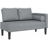vidaXL Chaise Longue con Cuscini Grigio Chiaro in Tessuto