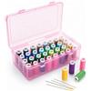 Generico Scatola Organizer per Kit Cucito - Custodia per 42 Bobine, Porta Bobina Trasparente, Contenitore Portatile per Forniture - Set Cucito da Viaggio e Professionale con Ago e Filo