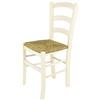 t m c s Tommychairs - Sedia modello Venice per cucina bar e sala da pranzo, robusta struttura in legno di faggio verniciata in anilina bianca e seduta in paglia