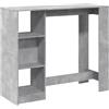 vidaXL Tavolo Bar Ripiano Grigio Cemento 124x46x103,5 cm Multistrato