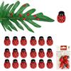 Dorunova Coccinelle Adesive in Legno Mini Coccinella Portafortuna per Bomboniere Decorazioni Fai da Te Artigianato Scrapbooking e Piante (18 Pezzi Stile A)