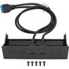Yanmis Hub USB a Pannello Frontale 5.25, Pannello Frontale USB3.0 Ad Alta Velocità 5 Gb/s per Lettore Ottico a Doppia Porta, Scheda di Estensione del Computer per Computer