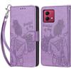 KENHONER Custodia per Motorola Moto G84 5G Cover, Viola | Portafoglio in Pelle PU Retro, Antiurto Flip, Slot per Schede, Funzione Stand, Chiusura Magnetica