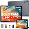 SKYEGG Tablet 10 Pollici Android con 20 GB RAM + 128 GB ROM(Espandibile Fino a 1 TB), Widevine L1, Octa-Core, Wi-Fi 6, Bluetooth 5.0, Fotocamera 8MP + 5MP, 6000mAh, Tablet con custodia protettiva, Grigio