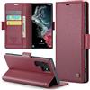 Phernykas Custodia a Libro Portafoglio per Samsung Galaxy S22 Ultra, RFID | 3 Slot - Per Pendolarismo, Flip Cover Doppia Fibbia Magnetica, Pelle PU Anti-Macchia, Supporto, Lavoro, Telefono Libretto