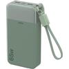 JUOVI Power Bank 20000mAh 65W Caricatore Portatile con Cavo Rimovibile