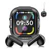 HTC NE70 Cuffie Bluetooth Wireless con Custodia di Ricarica Touch Traduzione IA, Cuffie Open-Fit, Fino a 60 ore di Batteria, Driver da 13 mm, IPX5, USB-C, Nero