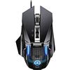 zijianZZJ G10 Gaming Mouse da gioco con filo meccanico programmabile, pistola a pressione, accessori informatici luminosi (Pearl Silver)