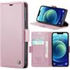 Phernykas Custodia a Libro Portafoglio per iPhone 12 Mini, RFID Magnetica | 3 Slot - Per Pendolarismo, Flip Cover Doppia Fibbia Laterale, Pelle PU Anti-Macchia, Supporto, Lavoro, Telefono Libretto
