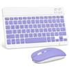 SOPPY Tastiera e Mouse Bluetooth Portatili, Mini Tastiera Ricaricabile, Tastiera Wireless per iPad/Samsung Tab/Lenovo Tab/iOS/Android/Windows, Layout Italiano (Viola)