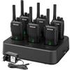 Retevis RT21H Walkie Talkies, Schermo Nascosto Radio Bidirezionale IP54 Impermeabile Robusto Tipo-C 6 Vie Caricabatterie Walkie Talkie Ricaricabili per Scuole, Hotel, Magazzini (6 Pezzi, Nero)