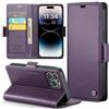 Phernykas Custodia a Libro Portafoglio per iPhone 14 Pro, RFID Magnetica | 3 Slot - Per Pendolarismo, Flip Cover Doppia Fibbia Laterale, Pelle PU Anti-Macchia, Supporto, Lavoro, Telefono Libretto