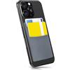 MyGadget Portafoglio per Smartphone X 2 Tasche - Protezione RFID e NFC - Porta Carte di Credito Cuffie o Soldi - Wallet per Cellulare da incollare - Grigio