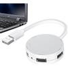 Obesntln Docking station USB C - Hub per laptop rotondo con porte USB 2.0 - Adattatore multiporta portatile USB C con indicatore luminoso, accessorio per casa, ufficio e viaggi