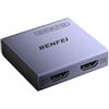 BENFEI Splitter HDMI 4K@60Hz 1 In 2 Out, Splitter HDMI 2.0 1x2 con HDR, HDCP 2.2, 18Gbps, Gestione EDID [Alimentazione USB-C, Corpo in Alluminio], Solo Mirror per PS5, Xbox, Fire Stick