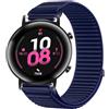 GIOPUEY Cinturini Compatibile con Huawei Watch GT 2 42mm, Nylon Traspirante Sport Loop Cinturino in Morbido Nylon Intrecciato Strap Band - Darkblue