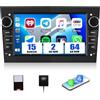 SIXWIN Autoradio per Opel Corsa D con CarPlay/Android Auto/Mirror Link | 2+64G Android 15 | Car Radio per Astra H Zafira b Antara Combo Tigra,7'' Opel Schermo con GPS WiFi Bluetooth RDS/FM EQUSB(Nero)