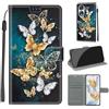 KENHONER Custodia per Honor 90 5G, Farfalla | Portafoglio Pelle PU, Magnetica, Resistente Agli Urti, Scomparto Carte Credito, Pieghevole, Flip Libro, Motivo