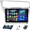 NHOPEEW 4+64G Android Autoradio per VW Golf 7 MK7 2012-2020 con Wireless Carplay Android Auto - Schermo incell da 10 pollici Supporto WiFi GPS Comandi al volante + Telecamera di retromarcia Canbus