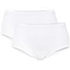CALIDA Iconics Midislip da Donna, Bianco, 40-42 (Confezione da 2), Bianco