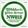 D'Addario Corda singola D'Addario NW018 per chitarra elettrica, Nickel Wound, .018