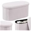 Relaxdays Panca contenitore imbottita in tessuto teddy, 38x76x38 cm