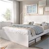 Dmora Matrimoniale Casale, Sommier per Camera da Letto, Giroletto per Stanza, Struttura Porta Materasso, 166x205 h100 cm, Bianco