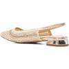 Keys 12040 Platino Scarpe Donna Ballerina Cinturino Intreccio Punta Tessuto
