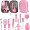 Mokaskaidj 12 Pezzi Set per la Cura Del Bambino, Taglia Unghie Neonati, Kit Neonato Igiene Nascita, Set Cura Neonato Set di Sicurezza, Set per la Cura Del Bambino da Viaggio e di Uso Quotidiano (Rosa)