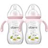 Oberni Anticolica biberon 270 ml/9 oz con valvola AirFree per neonati a partire dai 12 mesi in su, peso biberon con manici, rosa / confezione da 2