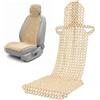 NOVECRAFTO Coprisedile in Legno con Perline per Auto con Poggiatesta - Cuscino Massaggiante in Legno Naturale per Auto, Furgone, Camion e Taxi - Cuscino Sedile Traspirante e Rinfrescante - Adattabile