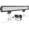 AUXTINGS 56 cm Fuoristrada Barra LED,144W barra luminosa a LED da lavoro con 12V telecomando strobo cablaggio,faretto e inondazione led luci 6000K Impermeabile per 4x4 trattore camion veicoli barche